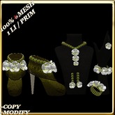 LW_ 3 Roses Jewelry Set with Boots w Resizer - Olive 3