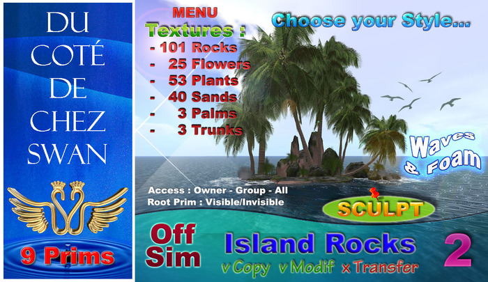 2 - Island Rocks - 9 Prims