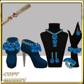 LW_ Boxed 3 Roses Jewelry Set / Boots - Crimson White