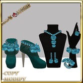 LW_ Boxed 3 Roses Jewelry Set / Boots - Crimson White