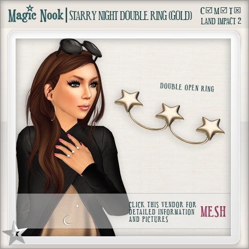 [MAGIC NOOK] Starry Night Double Ring (Gold) MESH