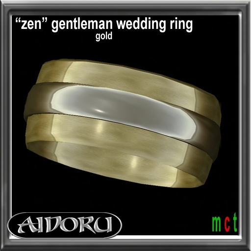 "Zen" wedding Man ring gold