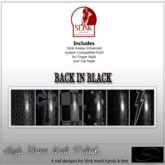 [Stellar] High Shine Nail Polish (Back in black) - Slink Hud