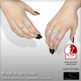 [Stellar] Wordy Rings (love) for Slink hands