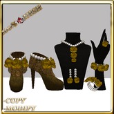LW_ Boxed 3 Roses Jewelry Set / Boots - Crimson White