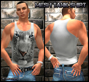 White Tiger Face Mesh Mens T-shirt Tank