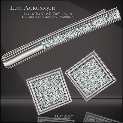 Lux Aurumque Mens Tie/Cufflinks Set by Chop Zuey Couture Jewellery