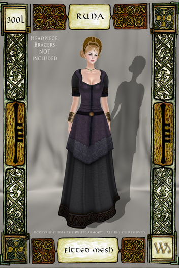 "TWA" Norse Marshes Fitted Mesh Gown Set-Runa