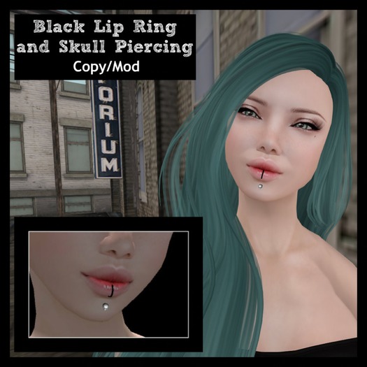 Top Katz Black Lip Ring & Skull Piercing