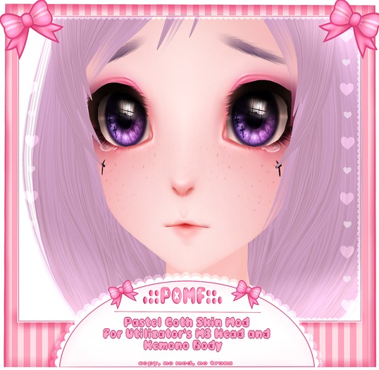 .:: POMF ::. M3 Head and Kemono Body - Pastel Goth Skin Mod (Makeup/NoMakeup) (READ DESCRIPTION)