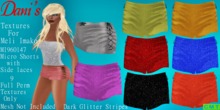 *Dani's* MI960147 Micro Shorts with Side Laces Dark Glitter Str
