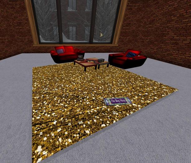 Glitter non border rugs, gold