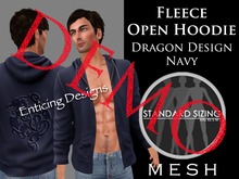 *ED DEMO Mens Mesh Fleece Open Hoodie