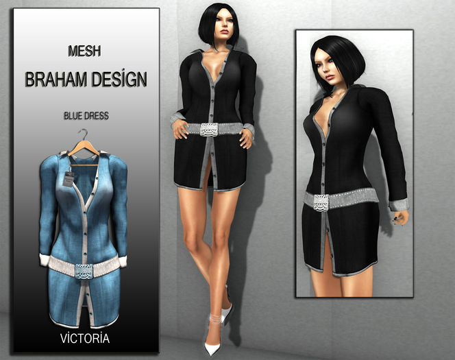 Braham Design Victoria Blue Dress Mesh