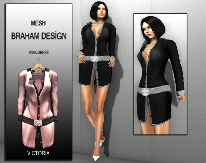 Braham Design Victoria Pink Dress Mesh