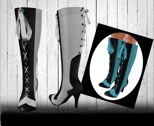 ~*Moolala*~Bicolor High Heel Boot - White