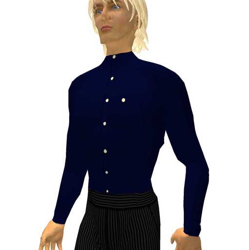 Collarless Shirt Navy