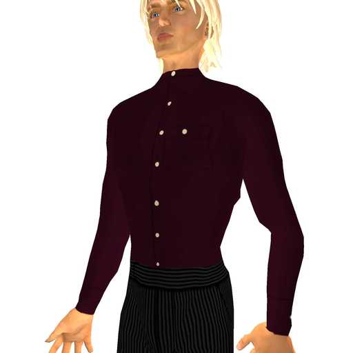 Collarless Shirt Burgundy