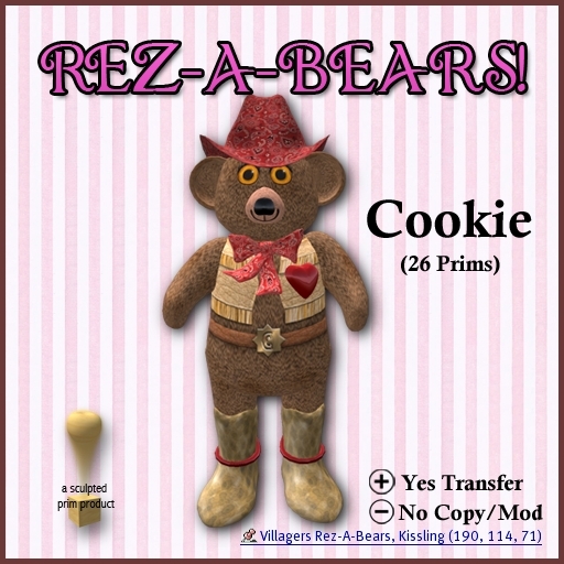 Second Life Marketplace Villager RezABear (Cookie Bear)
