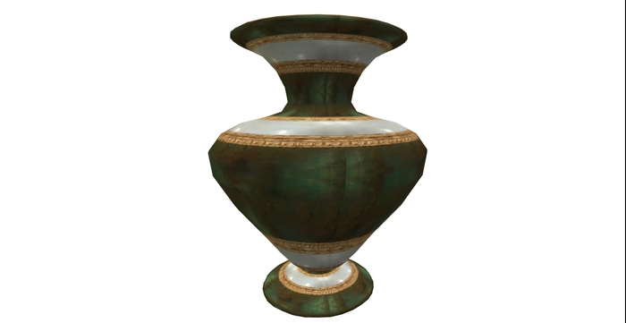 Green & White Pottery banded with Gold Inlay