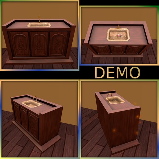 Antique Mahogany Sink. Mesh. DEMO
