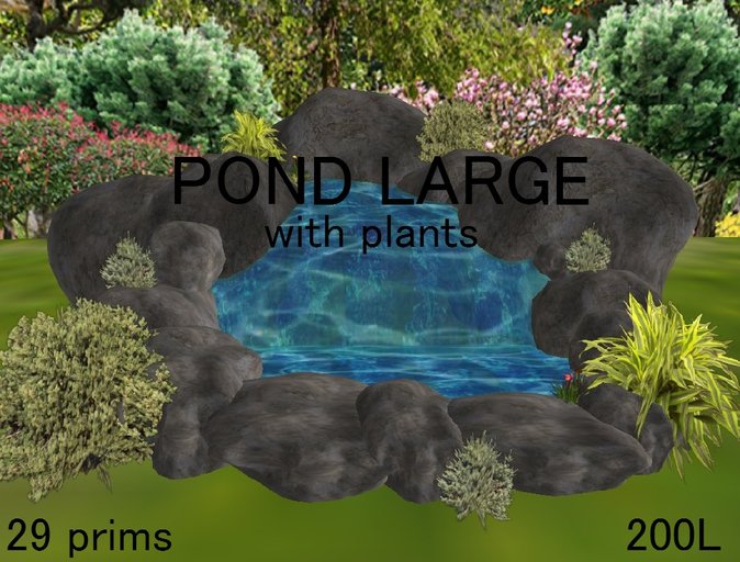 pond large with plants 