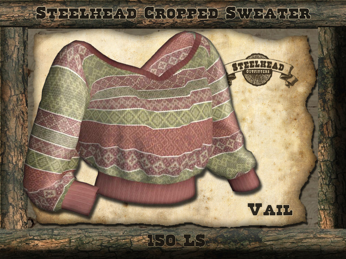 Steelhead Cropped Mesh Sweater "Vail"