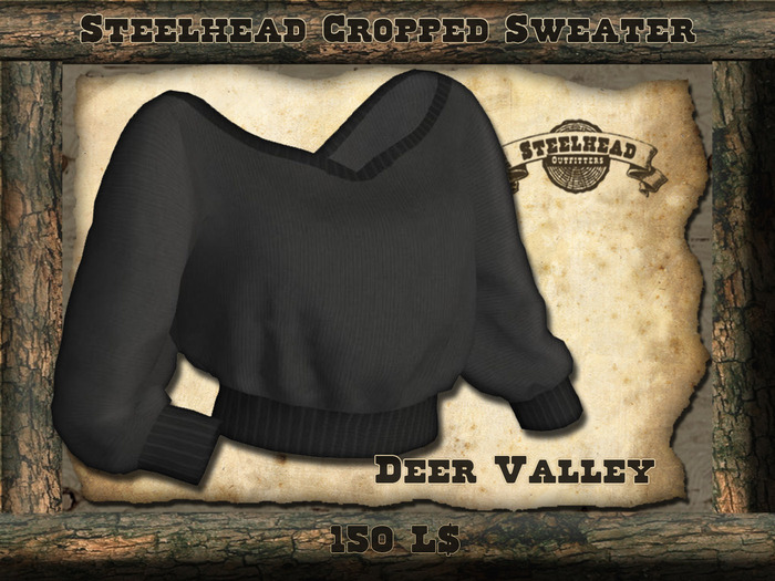 Steelhead Cropped Mesh Sweater "Deer Valley"