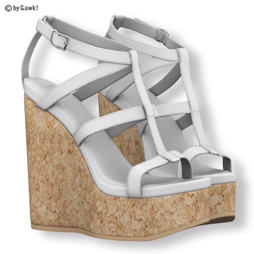 Gawk! White Jessy Summer Wedges (Mesh)