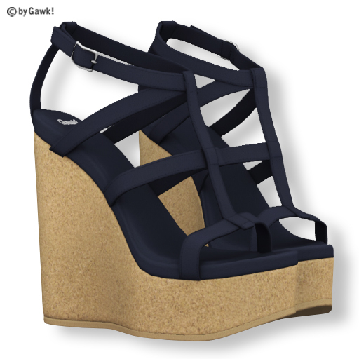 Gawk! Blue Jessy Summer Wedges (Mesh) [ for Slink Medium Feet ]