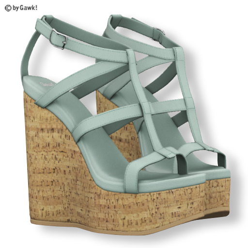 Gawk! Mint Jessy Summer Wedges (Mesh) [ for Slink Medium Feet ]