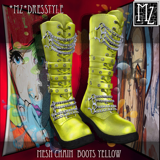 *MZ* Mesh Chain Boots YELLOW