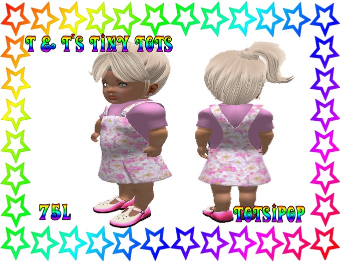 Pink Flower Overall Dress