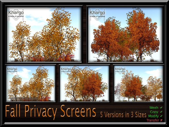khargo fall privacy screens - boxed