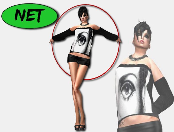 ::NET::BLOUSE MESH EYES BLACK