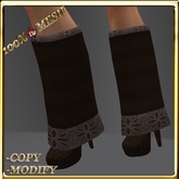 LW_ Boxed Mesh Boots with 3 Lilies - Suede Platinum