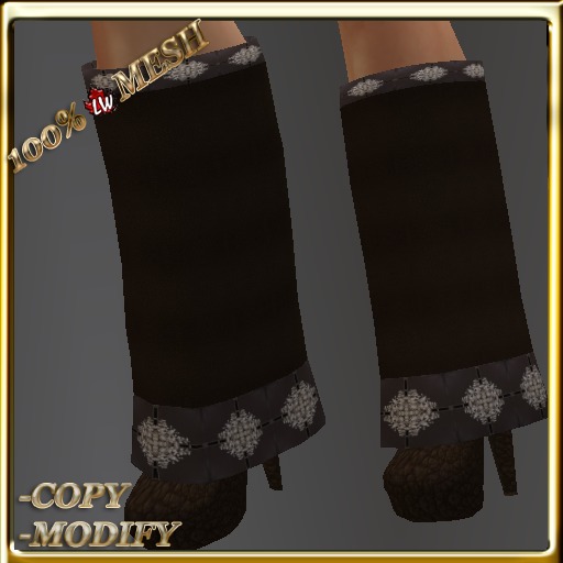 LW_ Boxed Mesh Boots with 3 Lilies - Suede Platinum
