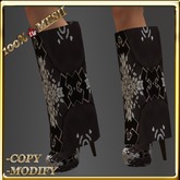 LW_ Boxed Mesh Boots with 3 Lilies - Suede Platinum