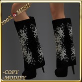 LW_ Boxed Mesh Boots with 3 Lilies - Suede Platinum