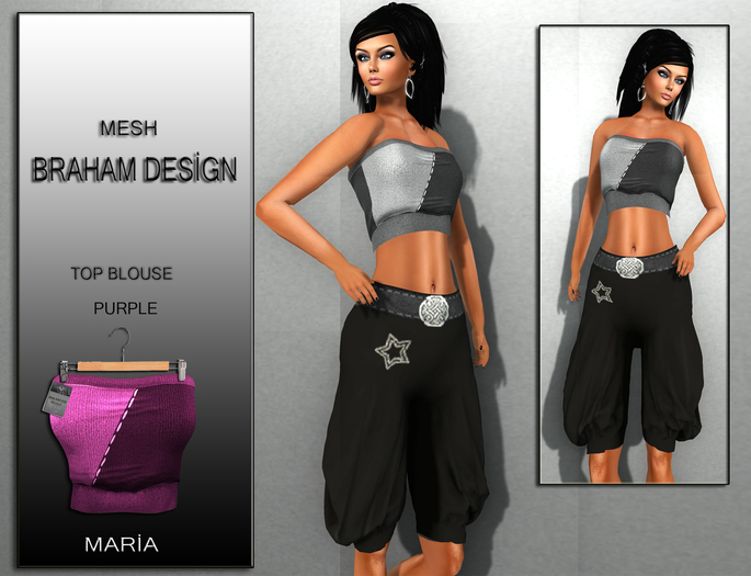 Braham Design Maria Purple Top Mesh