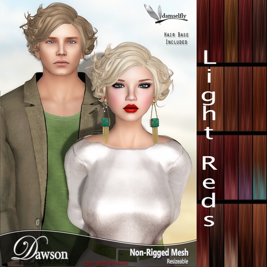 Second Life Marketplace - *~*Damselfly*~*Dawson Non-Rigged Mesh Light Reds
