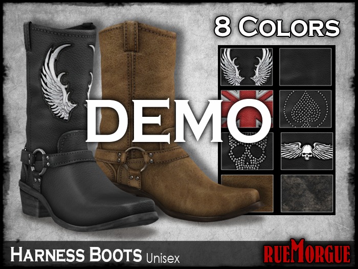 DEMO =RueMorgue= Mesh Unisex Harness Boots
