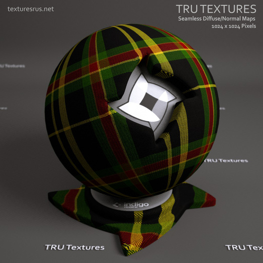 Seamless Tartan Fabric Material Texture Maps #14 - Diffuse Normal Specular Maps 