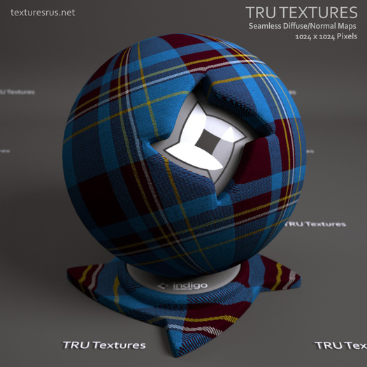 Seamless Tartan Fabric Material Texture Maps #12 - Diffuse Normal Specular Maps 