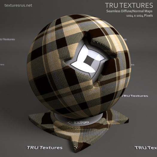 Seamless Tartan Fabric Material Texture Maps #8 - Diffuse Normal Specular Maps 