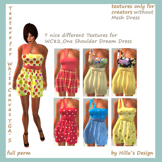 7 nice Textures for WC 82 One Shoulder Dream Dress