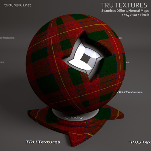Seamless Tartan Fabric Material Texture Maps #1 - Diffuse Normal Specular Maps 