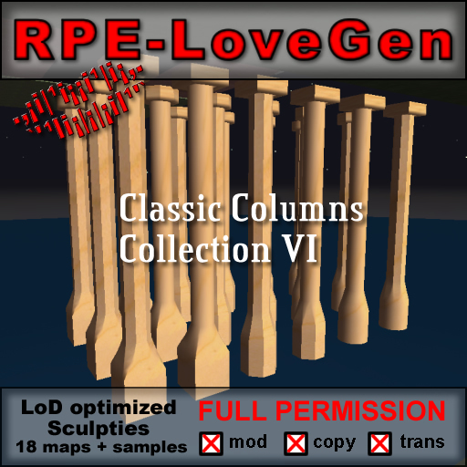 RPE-Columns Collection VI - Full Perm Sculpties