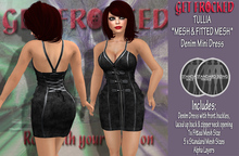 TULLIA Mesh Denim Dress - GREY