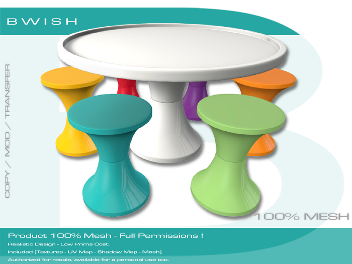 BWish - Table and Chair Set Vintage Mesh Full Perm